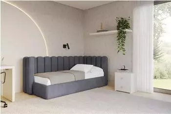 ALTDECOR Hugy Jugendbett mit Bettkasten 90x200cm, dunkelgrau (800001941573)