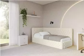 ALTDECOR MULY Jugendbett mit Bettkasten, beige, 80x200cm (800001942592)