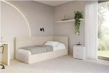 ALTDECOR MULY Jugendbett mit Bettkasten, beige, 80x200cm (800001939472)