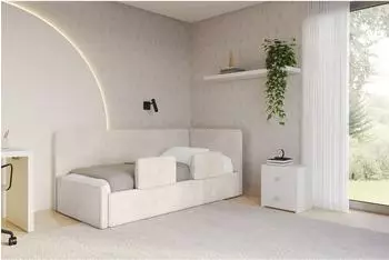 ALTDECOR NORY Jugendbett mit Bettkasten, 80x200cm, beige (800001939525)