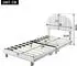 Stilvora Kinderbett Bouclé 90x200cm verstellbares Kopfteil, weiß (KABS39AUXL430VS1)