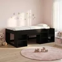 vidaXL Kinderbettgestell mit Stauraum Schwarz Eichen-Optik 90 x 200 cm