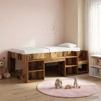 vidaXL Kinderbettgestell mit Stauraum, Altholz, 80x200cm (3422601)