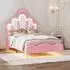 Stilvora Kinderbett mit LED, 90x200cm, PU rosa, höhenverstellbar (KABG5IDA5R5)