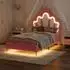 Stilvora Kinderbett mit LED, 90x200cm, PU rosa, höhenverstellbar (KABG5IDA5R5)