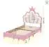 Stilvora Kinderbett mit LED, 90x200cm, PU rosa, höhenverstellbar (KABG5IDA5R5)