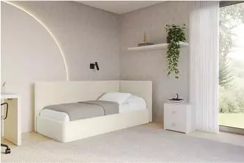 ALTDECOR TULY Jugendbett mit Bettkasten, Polsterbett 80x200cm, beige (800001939409)