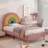 Stilvora Polsterbett Kinderbett Samt rosa 90x200cm (KABMFIQP7KRI5R)