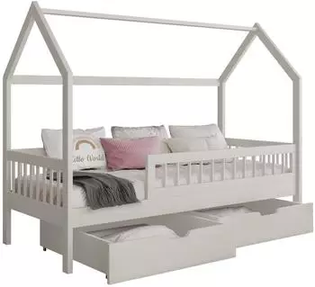 Mirjan24 Gaja 80 Kinderhausbett mit 2 Schubladen, Holz, Kaschmir, 80x180cm (800001999568)