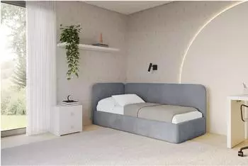 ALTDECOR ELSY Jugendbett mit Bettkasten, 90x200cm, grau (800001941243)