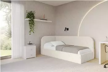 ALTDECOR ELRY Jugendbett mit Bettkasten und Lattenrost, beige, 90x200cm (800001941462)