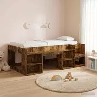 vidaXL Kinderbettgestell mit Stauraum R&auml;uchereiche 90 x 200 cm