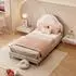 Stilvora Kinderbett mit Wolken-Kopfteil und LED, Samt, beige, 90x200cm (KABQ2R6JC8LL4O)