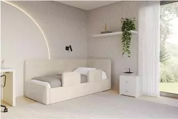 ALTDECOR Nory Jugendbett mit Bettkasten und Matratze, 80x200cm, beige (800001941801)