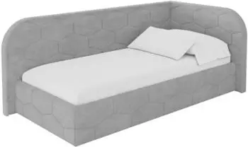 ALTDECOR JAXY Jugendbett mit Bettkasten und Lattenrost, grau, 80x200cm
