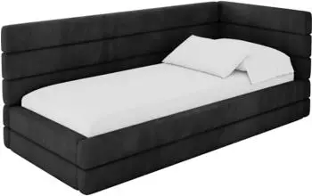 ALTDECOR BEMY Jugendbett mit Bettkasten und Lattenrost, 80x200cm, schwarz