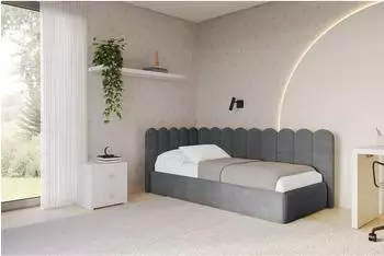 ALTDECOR Arty Jugendbett mit Bettkasten 80x200cm, dunkelgrau (800001941264)