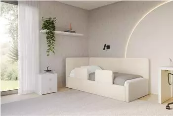ALTDECOR NORY Jugendbett mit Bettkasten, 90x200cm, beige (800001939584)