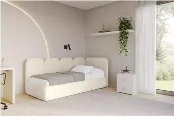 ALTDECOR Vely Jugendbett mit Bettkasten und Matratze, 80x200cm, beige (800001941880)