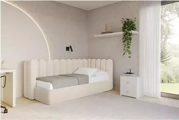 ALTDECOR HUGY Jugendbett mit Bettkasten und Lattenrost, 90x200cm, beige (800001941559)
