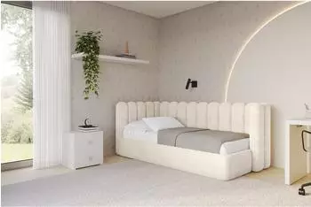 ALTDECOR Hugy Jugendbett mit Bettkasten und Matratze, beige, 80x200cm (800001859346)