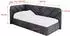 ALTDECOR FIKY Jugendbett mit Bettkasten und Lattenrost, 100x200cm, dunkelgrau (800001942193)