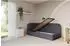 ALTDECOR ELRY Jugendbett mit Bettkasten, Velours, dunkelgrau, 80x200cm (800001942439)