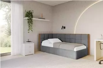 ALTDECOR SOVY Jugendbett mit Bettkasten 90x200 dunkelgrau, Cord (800001939327)