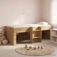 vidaXL Hochbett f&uuml;r Kinder Artisan-Eiche 100 x 200 cm Holzwerkstoff