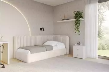 ALTDECOR Aury Jugendbett mit Bettkasten und Lattenrost, beige, 80x200cm