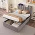Stilvora Polsterbett 90x200cm mit Stauraum, USB & Leselampe, Samt, grau (KABMEZOIZ1Y98)
