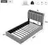 Stilvora Polsterbett 90x200cm mit Stauraum, USB & Leselampe, Samt, grau (KABMEZOIZ1Y98)