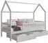 Mirjan24 Gaja 90 Kinderbett Hausbett, Holz, kaschmir, 2 Schubladen, 90x200cm (800001999565)