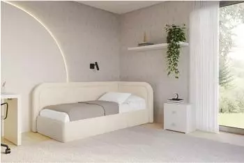 ALTDECOR Jovy Jugendbett mit Bettkasten und Matratze, 80x200cm, beige (800001941978)