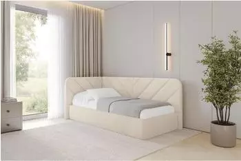 ALTDECOR FIKY Jugendbett mit Bettkasten und Lattenrost, 100x200cm, beige (FIKY)