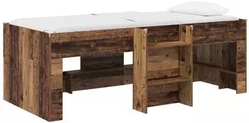 vidaXL Hochbett für Kinder, Altholz, 100x200cm