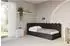 ALTDECOR ARTY Jugendbett mit Bettkasten, 90x200cm, schwarz, Velours (800001941270)