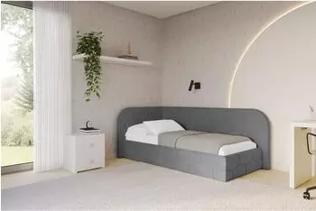 ALTDECOR JAXY Jugendbett mit Bettkasten und Lattenrost, 80x200cm, dunkelgrau (800001941632)
