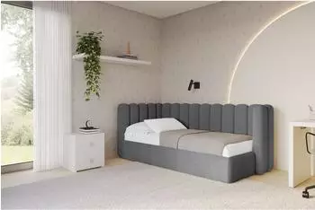 ALTDECOR Hugy Jugendbett mit Bettkasten 80x200cm, dunkelgrau (800001941170)