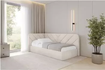 ALTDECOR FIKY Jugendbett mit Bettkasten und Matratze, beige, 90x200cm (800001941750)