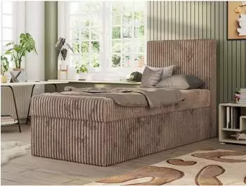 MKS Meble TILIO Jugendbett mit Stauraum, Cordstoff, 90x200cm (800001298867)