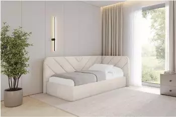 ALTDECOR Fiky Jugendbett mit Bettkasten und Matratze, 90x200cm, beige (800001942314)