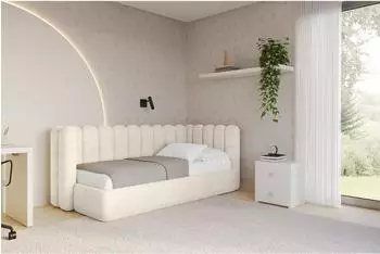 ALTDECOR Hugy Jugendbett mit Bettkasten, 100x200cm, beige (800001941553)