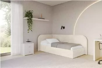 ALTDECOR JAXY Jugendbett mit Bettkasten und Lattenrost, beige, 90x200cm (800001941630)