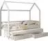 Mirjan24 Asher 90 Kinderhausbett Kiefer, kaschmir, 2 Schubladen, 90x200cm (800001999764)