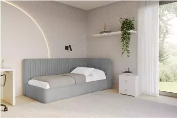 ALTDECOR AURY Jugendbett mit Bettkasten 100x200cm, grau (800001942023)