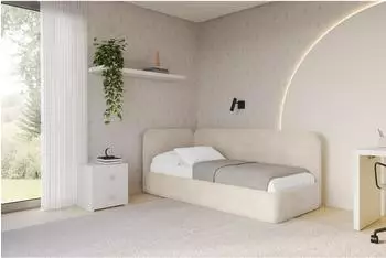 ALTDECOR Elsy Jugendbett mit Bettkasten und Matratze, 100x200cm, beige (800001941857)