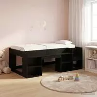 vidaXL Kinderbettgestell mit Stauraum Schwarz Eichen-Optik 80 x 200 cm