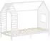 ML-Design Hausbett mit Dach und Fenster, Kiefernholz, 90x200cm, weiß