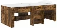 vidaXL Hochbett f&uuml;r Kinder Raucheiche 100 x 200 cm Holzwerkstoff